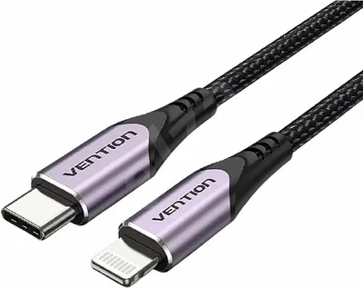 Produktbild von Vention TACVF, Schwarz, Violett, USB C, Lightning, 1 m, Männlich, Männlich