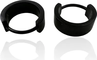 Produktbild von Titan Creolen Ohrringe 13mm in verschiedenen Farben Farbe - Schwarz Breite - 4,5 mm