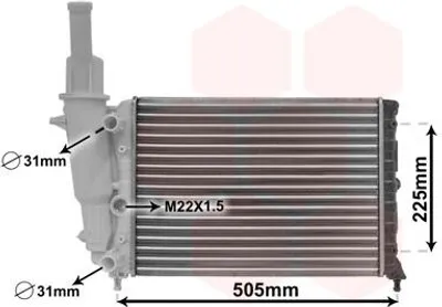Produktbild von VAN WEZEL 17002138 Kühler Wasserkühler Motorkühler für FIAT PUNTO (176)