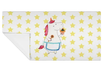 Produktbild von Mr. & Mrs. Panda Händehandtuch Einhorn Küche - Weiß - Geschenk, Torte, handtuch baumwolle, Einhörner, Muffin, Flauschtuch, frottierhandtuch, Träumen, kleines, Kuchen