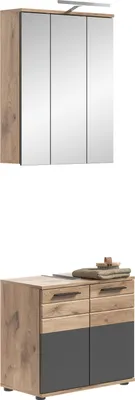 Produktbild von xonox.home Badkombination inkl. Beleuchtung Mason Nox Oak Nachbildung 60x190x34 cm