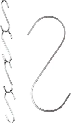 Produktbild von 12 kleine S-Haken Edelstahl Flach 8cm - bis 25kg Belastbar - Rostfreie S-Haken zum Aufhängen