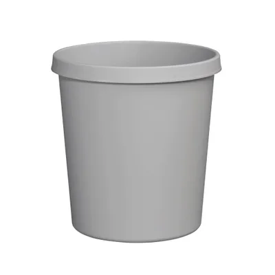 Image de helit H6105882 Corbeille à papier 18 litres PE rond gris clair