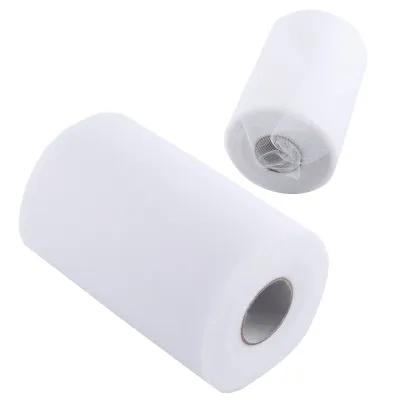 Produktbild von 15 cm breit x 100yd Tulle Rolls Spool Weichhandwerk für Hochzeitsbrautfest (weiß)