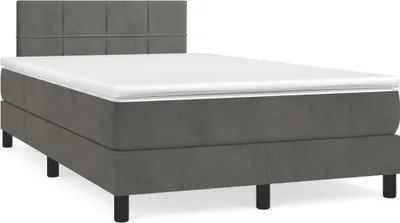 Produktbild von vidaXL Boxspringbett mit Matratze Dunkelgrau 120x190 cm Samt