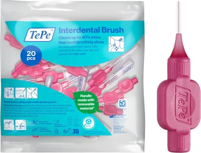 Produktbild von 20-Pack TePe Interdentalbürsten Original Pink, ISO-Größe 0, 0,4 mm, Reinigung der Zahnzwischenräume