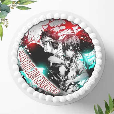 Produktbild von Für die Geburtstags Torte ein Tortenaufleger, Zuckerbild mit dem Motiv: Anime Manga, Essbares Foto für Torten, Fondant, Ø 20cm, 0306c
