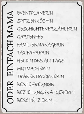 Produktbild von vianmo Holzschild 40x30 cm Mama Familienmanagerin Freundin