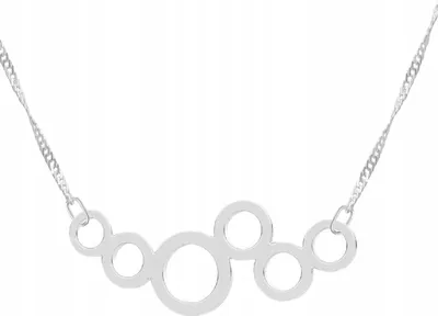 Imagen del producto de Cadena de plata con tres círculos. Diseño geométrico. Plata de ley 925