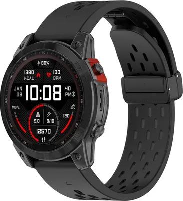 Obrázek produktu pro Pro Garmin QuickFit 22mm Design Magnetická spona Silikonový náhradní náramek Black
