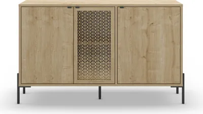 Zdjęcie produktu dla 3-drzwiowy bufet z metalowymi nogami, szerokość 120 cm - Inca