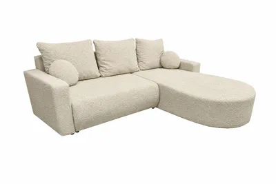 Produktbild von Ecksofa Toronto L-Form mit Schlaffunktion und Bettkasten, Bouclé-Stoff Quelle 03 Beige