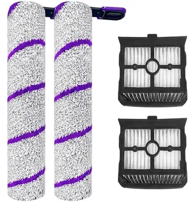 Zdjęcie produktu dla Zestaw zapasowych szczotek i filtrów do odkurzacza Rowenta X-Clean 10, zawierający 2 rolki szczotki i 2 filtry HEPA