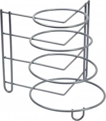 Produktbild von Sauvic Halterung Für 4 Pfannen Beschichtet Silber  Silber One Size