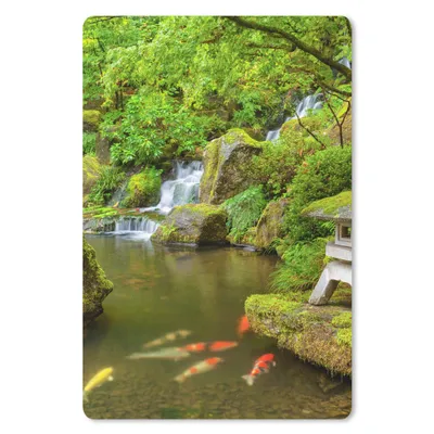 Produktbild von MuchoWow® Mauspad Mousepad Wasserfall - Koi - Japanische Laterne - Moos - Wasser 18x27 cm - Mousepads - Maus Mat - Pad - Mausunterlage