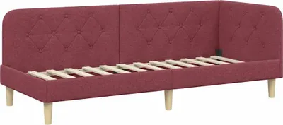 Image de vidaXL Cadre de lit d'angle Bordeaux 80 x 200 cm Tissu
