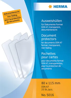 Image de HERMA 5016 25x pochettes d'identité 80x115 mm pour documents format DIN A7
