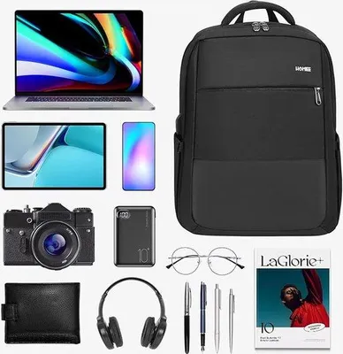 Produktbild von Schultertasche für Männer und Frauen, Schultasche für Jungen und Teenager, 30L, Schwarz