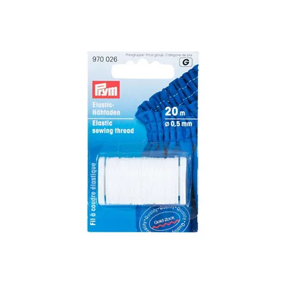 Produktbild von Prym Elastic-Nähfaden, Weiß, Synthetisch, 20 m, 0,5 mm