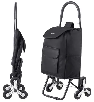 Produktbild von VEVOR Faltbarer Einkaufswagen, 450x350x965mm, Sackkarre zum Treppensteigen mit 6