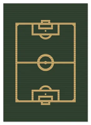Produktbild von Wallario Duschmatte Antirutschmatte Badmatte Fußmatte Fußball - Fußballfeld gezeichnet in grün und gelb, Größe ca. 70 x 50 cm