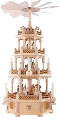 Produktbild von 4-stöckige Pyramide Christi Geburt natur (59cm) von Richard Glässer