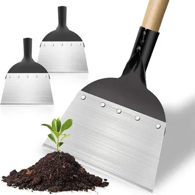 Produktbild von Famanu Multifunktionale Gartenschaufel - Unkraut- und Reinigungswerkzeug - Metall flache Schaufel - 23 x 25 cm