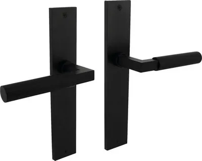Produktbild von Langschildgarnitur Intersteel Baustil Blind schwarz matt
