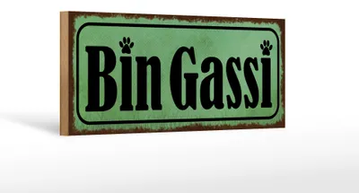 Produktbild von Holzschild Hinweis 27x10cm Bin Gassi Hund