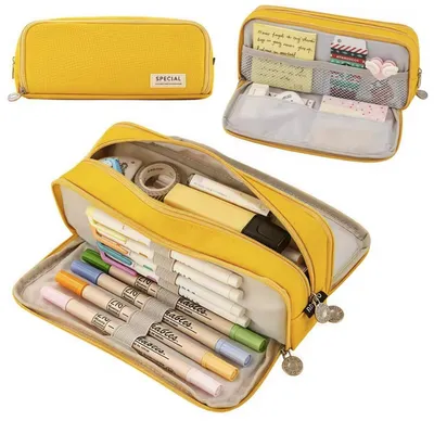 Immagine prodotto di CHPN – Astuccio per la scuola – Astuccio – Astuccio – Giallo – Astuccio per la scuola – Porta penne – Con ampio spazio di archiviazione