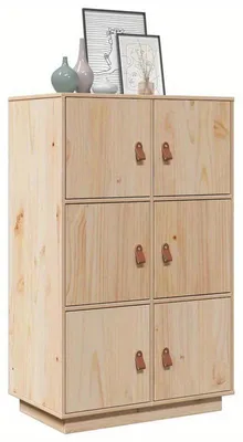 Obrázok produktu pre Moderná drevená komoda so 6 zásuvkami - 67x40x108,5 cm - Voľne stojaca úložná skrinka do obývačky