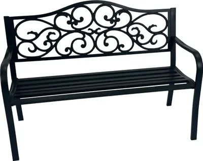 Produktbild von TPFGarden GARTENBANK Durham - 2-sitzer - Stahl, Rückenteil Gusseisen - Outdoorbank schwarz