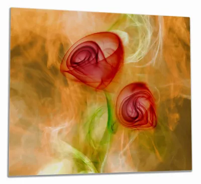 Produktbild von Wallario Herdabdeckplatte aus Glas, Größe 60 x 52 cm 1-teilig, Motiv Abstrakte Rosen
