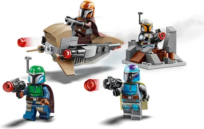 Produktbild von LEGO 75267 Star Wars Mandalorianer Battle Pack Set mit 4 Minifiguren, Speeder-Bike und Verteidigungsfestung