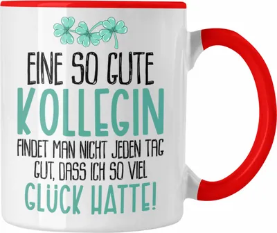 Produktbild von Trendation - Beste Kollegin Tasse Geschenk Spruch Arbeitskollegin Geschenkidee Geburtstag Abschied Jobwechsel (Rot)