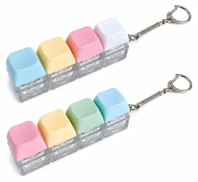 2er-Set Tastatur-Schlüsselanhänger, Clicker-Gadget, mechanische Schalter