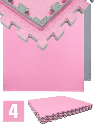 Produktbild von 3.2qm Profi Fitnessmatte 2cm - 4er Set 90x90 Bodenschutzmatte für Fitnessgeräte