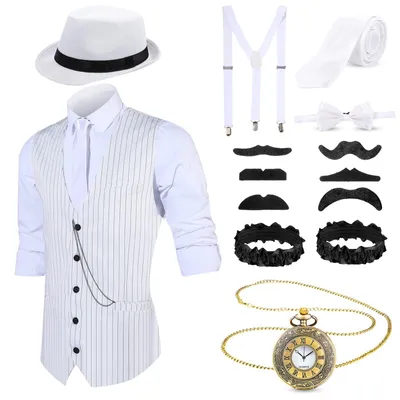 Immagine prodotto di Completo da uomo anni '20 - Costume da cosplay per Halloween con accessori