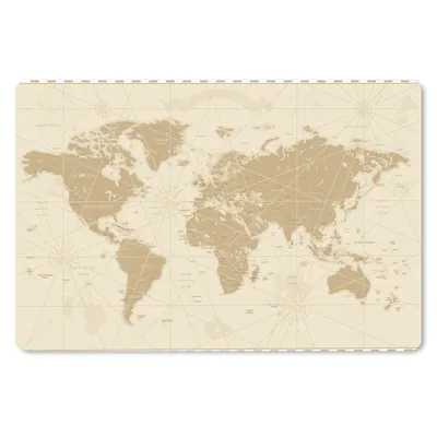 Produktbild von MuchoWow® Schreibtischunterlage Weltkarte - Vintage - Retro 60x40 cm - XXL Mauspad - Großes Mauspad