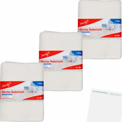 Produktbild von Jeden Tag Nähvlies-Bodentuch 50x60cm 3er Pack (3x3Stk Packung) + usy Block