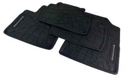 Productafbeelding van Hyundai Santa Fe, vloermatten, 4 stuks, rubber, zwart, met logo