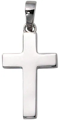 Produktbild von Anhänger Kreuz Silberkreuz 925 Silber rhodiniert schlicht Uni