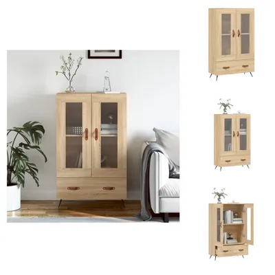 Zdjęcie produktu dla vidaXL Kredens wysoki dąb sonoma 69,5x31x115 cm materiał drewnopochodny - Kredensy