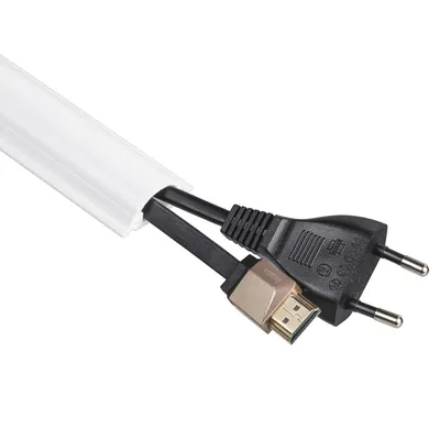 Zdjęcie produktu dla Hama Cable Duct, semicircular, 100/9 cm, white, 200 g, 65 mm, 1030 mm, 15 mm