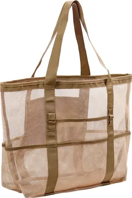 Produktbild von Damen Mesh Strandtaschen Handtaschen, Sporttaschen, Schwimmtaschen für Urlaub am Meer, Khaki