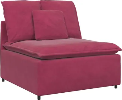 Zdjęcie produktu dla vidaXL Sofa modułowa moduł środkowy z poduszkami czerwone wino 100 cm