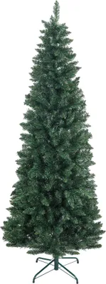 Produktbild von Schlanker Weihnachtsbaum - Künstlicher Tannenbaum - 150 cm Höhe - Schlankes Design - Klappbarer Ständer - Für Schlafzimmer & Büro - Grün