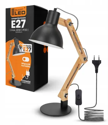 Produktbild von Smartled 7883 Schreibtischlampe LED E27 verstellbar schwarz