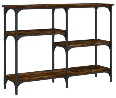 Imagen del producto de Elegante consola de madera con detalles metálicos