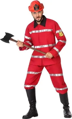 Produktbild von Atosa Feuerwehrmannkostüm Rot M-L Rot M-L